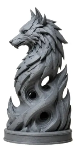 Escultura Decorativa Prints Patro- Lobo Espectral