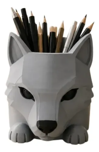 Portalápices Prints Patro- Lobo Gris