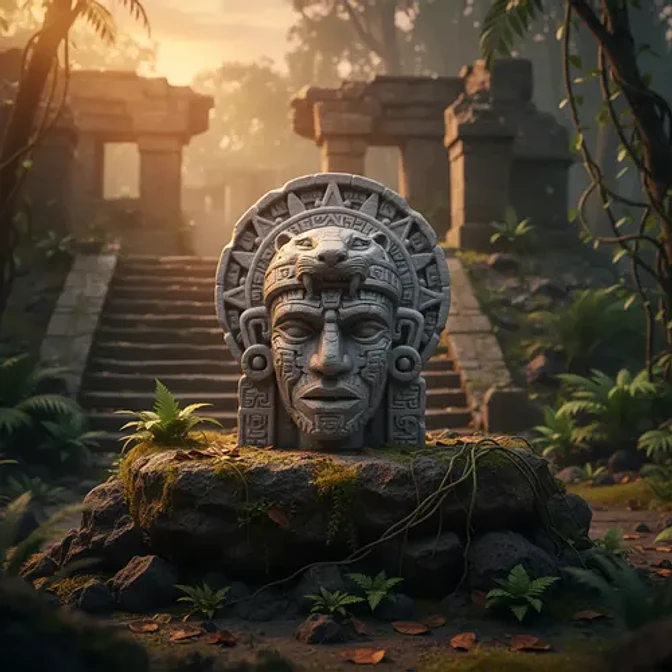 Escultura Elegante Prints Patro - Cabeza Azteca 3