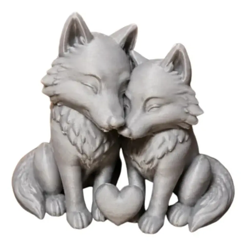 Escultura Decorativa Prints Patro- Lobos Enamorados 1
