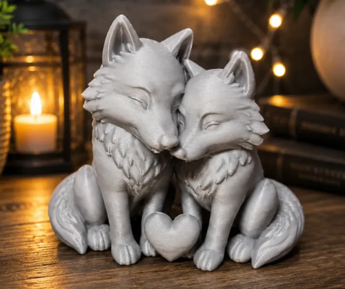 Escultura Decorativa Prints Patro- Lobos Enamorados - Foto 5