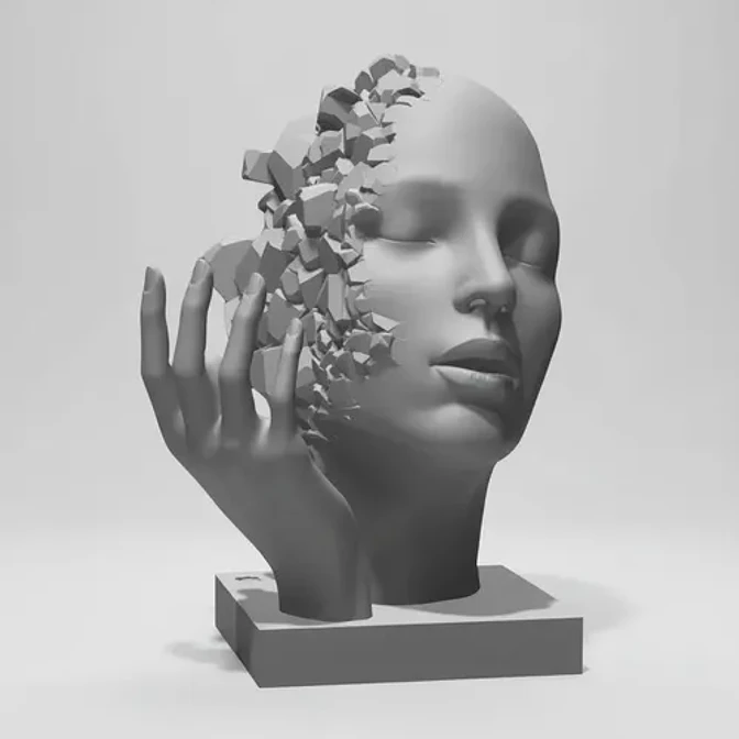 Escultura Elegante Prints Patro - Serenidad Rota 2