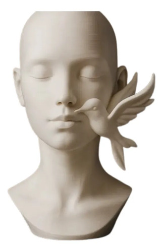 Escultura Elegante Prints Patro -rostro Con Colibrí