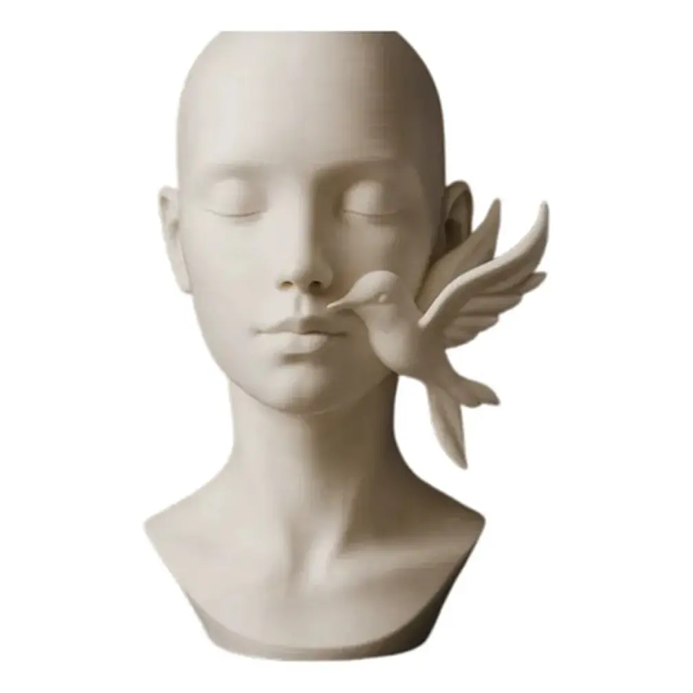Escultura Elegante Prints Patro -rostro Con Colibrí 1