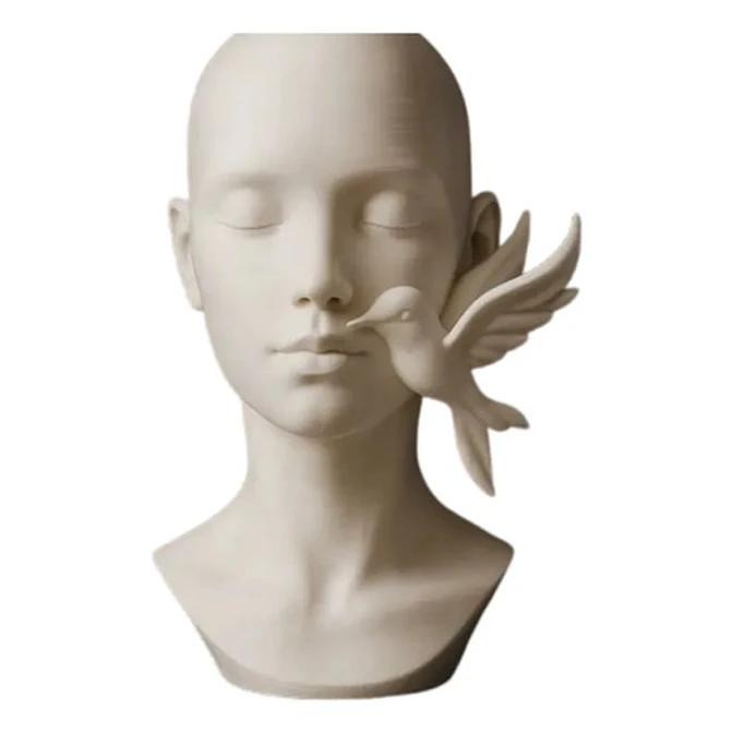 Escultura Elegante Prints Patro -rostro Con Colibrí 1