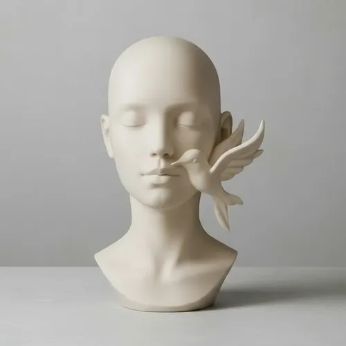 Escultura Elegante Prints Patro -rostro Con Colibrí - Foto 2