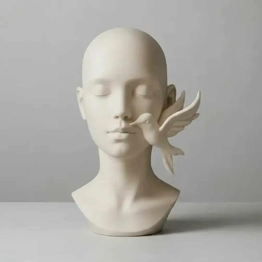 Escultura Elegante Prints Patro -rostro Con Colibrí 2