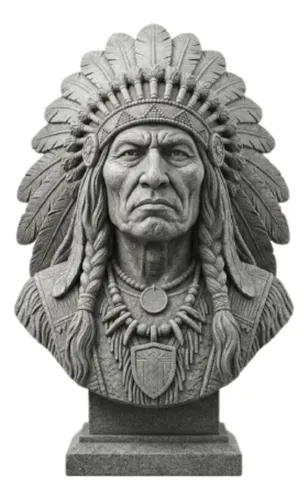 Escultura Elegante Prints Patro - Busto Jefe Indio