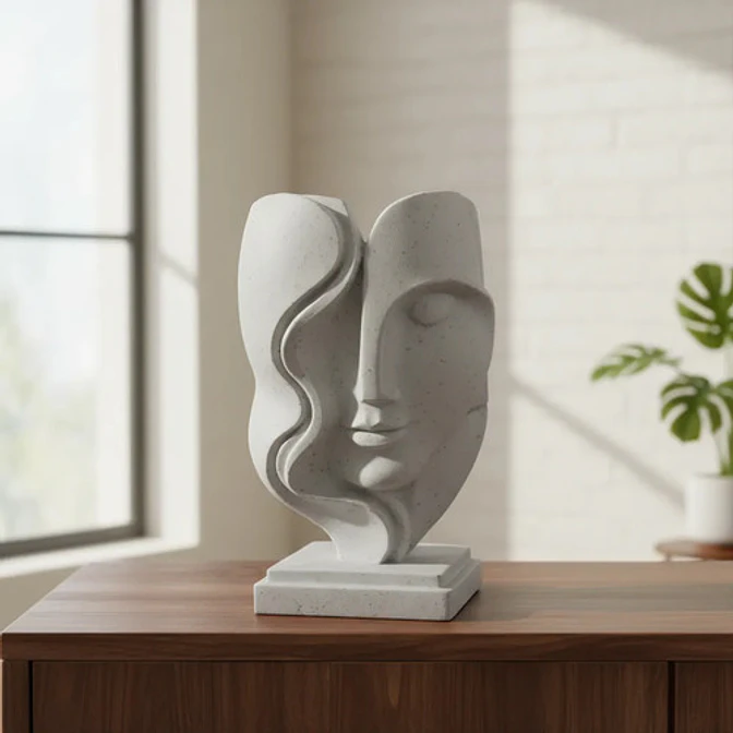 Escultura Elegante Prints Patro - Facial De Arte Moderno 3