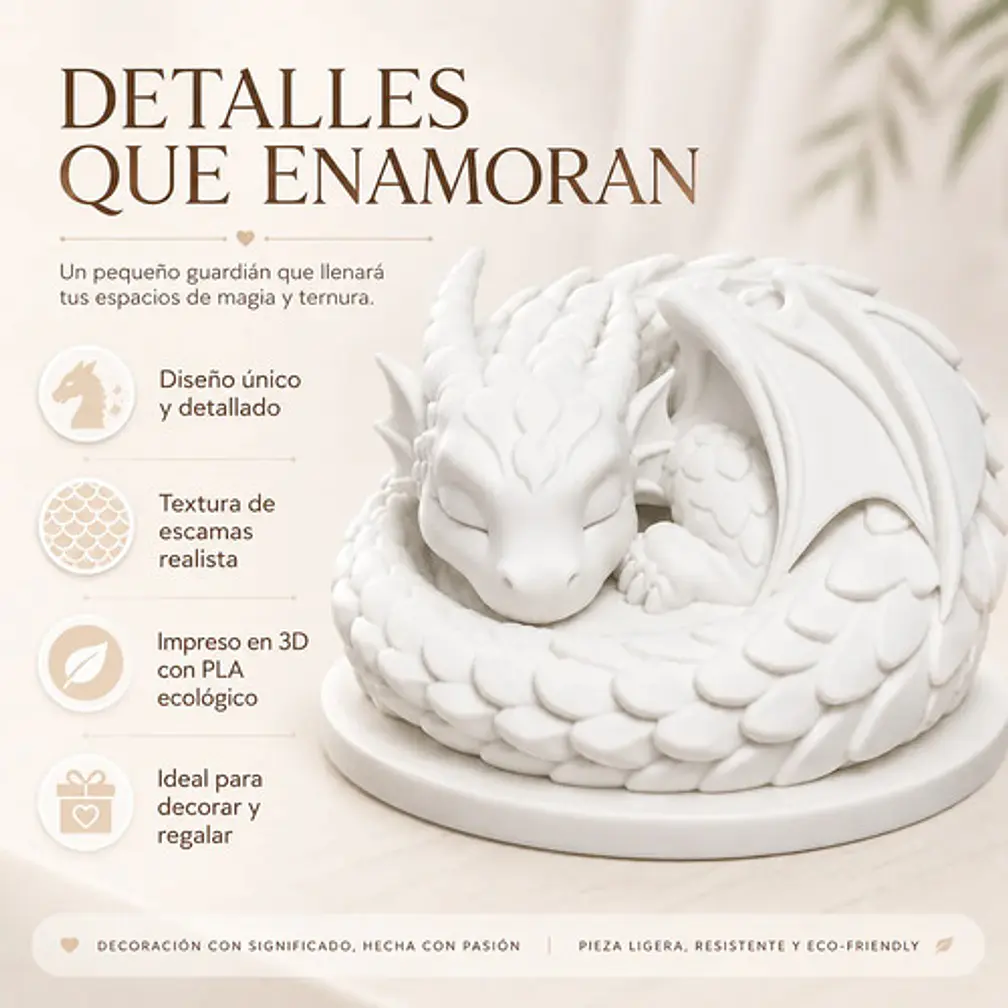 Escultura Decorativa Prints Patro- Dragón Durmiente 6