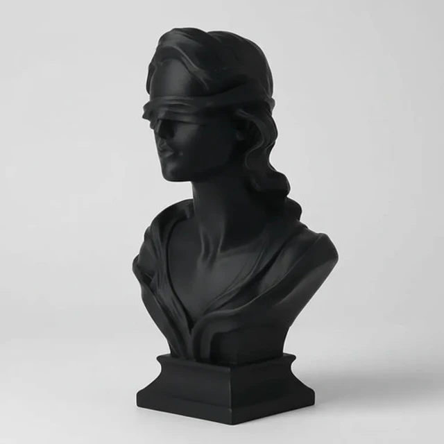 Escultura Elegante Prints Patro - Mujer Con Ojos Vendados