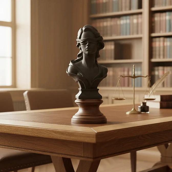 Escultura Elegante Prints Patro - Mujer Con Ojos Vendados 3