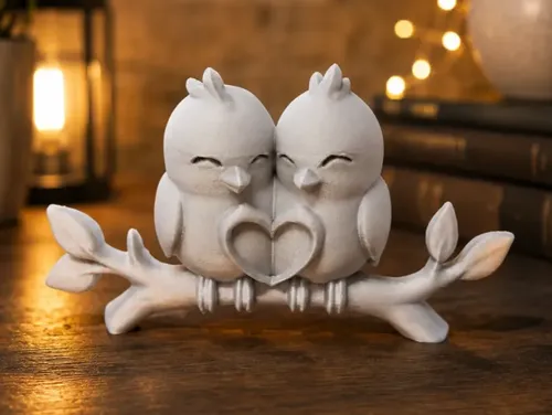 Escultura Decorativa Prints Patro- Pajaritos Enamorados - Foto 2