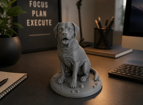 Escultura Decorativa Prints Patro- Labrador Realista - Foto 2