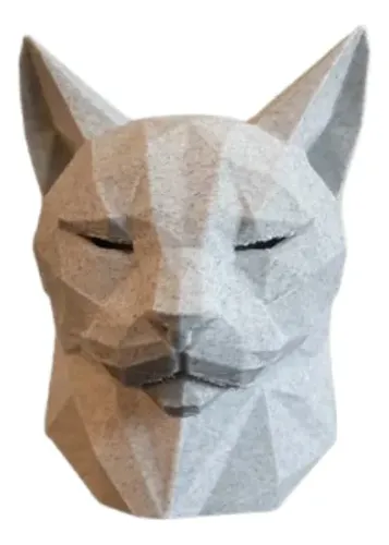 Escultura Elegante Prints Patro - Minimalista De Cabeza Gato