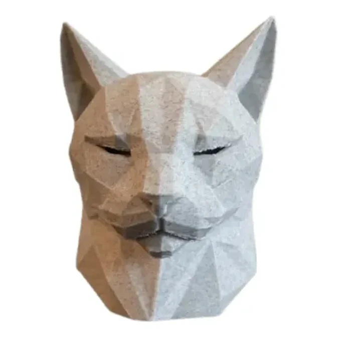 Escultura Elegante Prints Patro - Minimalista De Cabeza Gato 1