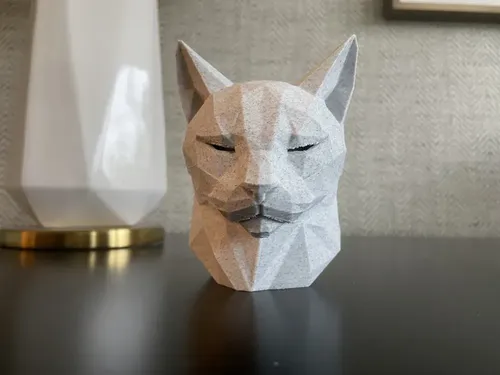 Escultura Elegante Prints Patro - Minimalista De Cabeza Gato - Foto 2
