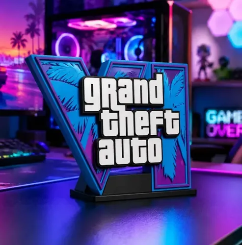 Figura Decorativa Prints Patro De Logotipo De Gta Vi - Foto 2