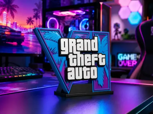 Figura Decorativa Prints Patro De Logotipo De Gta Vi - Foto 5