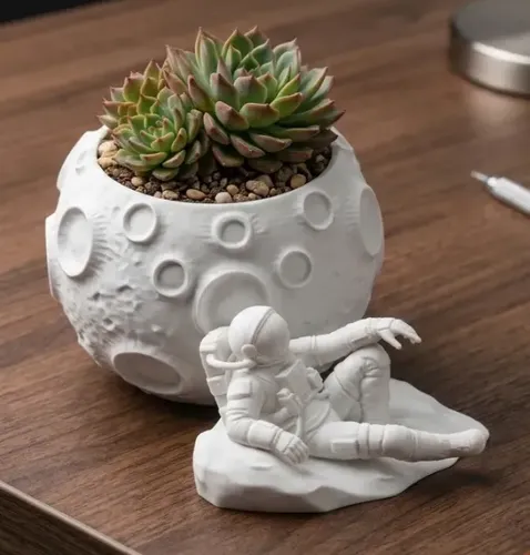Macetero Prints Patro- Astronauta En La Luna - Foto 2