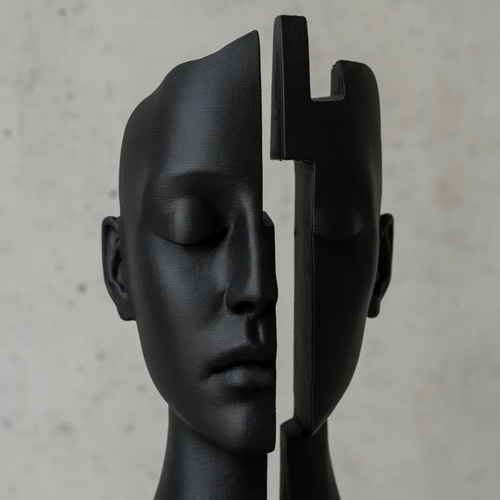 Escultura Elegante Prints Patro - Rostro Con Brecha Mental - Foto 2