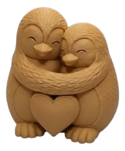 Figura Decorativa Prints Patro- Pareja Pingüino Invernales