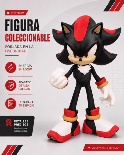 Shadow Sonic The Hedgehog Figura Coleccionable Prints Patro - Foto 2