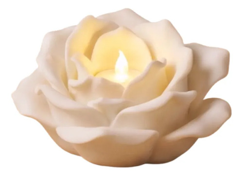 Portavelas Led Prints Patro- Rosa Blanca