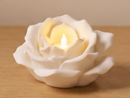 Portavelas Led Prints Patro- Rosa Blanca - Foto 2