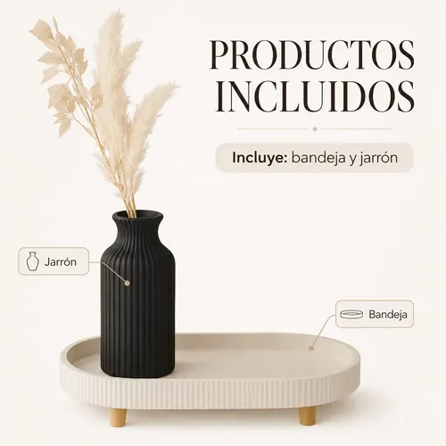 Decoración Prints Patro - Bandeja Decorativa Con Jarrón - Foto 2