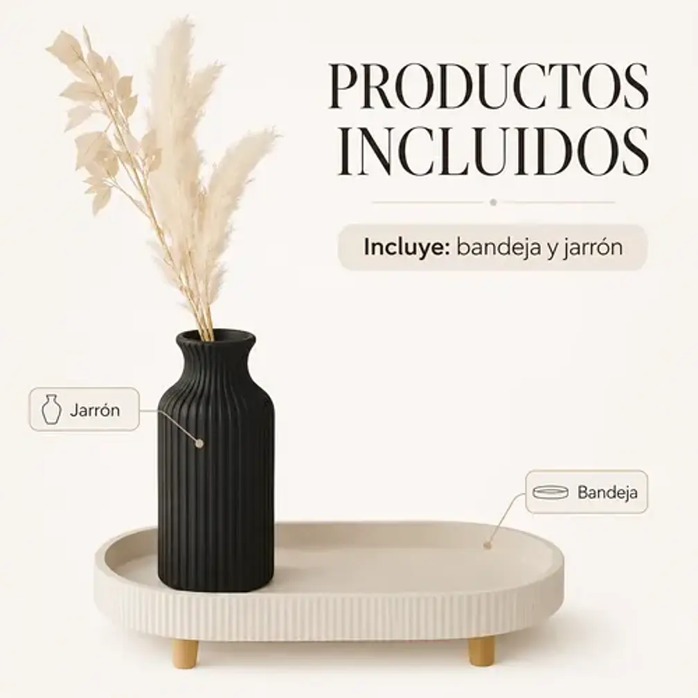 Decoración Prints Patro - Bandeja Decorativa Con Jarrón 2