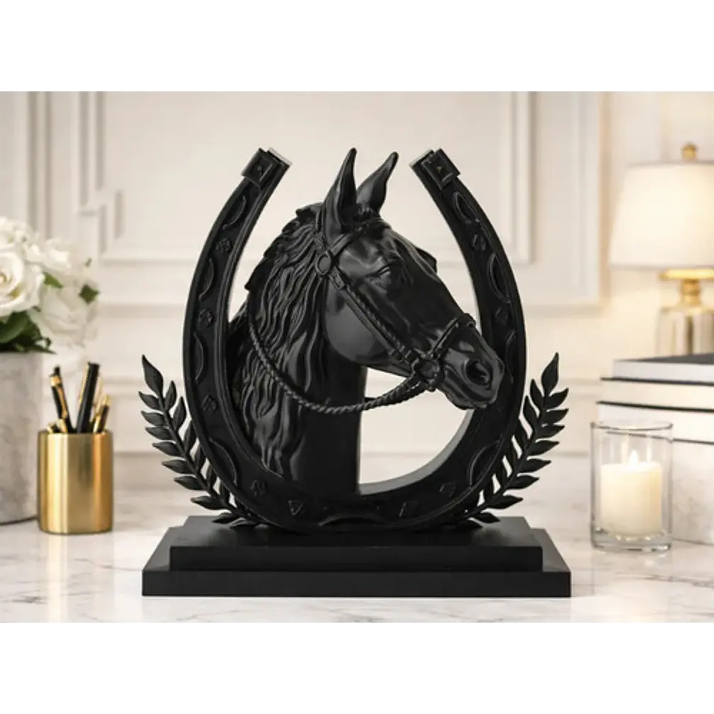 Escultura Decorativa Caballo Herradura Prints Patro 1