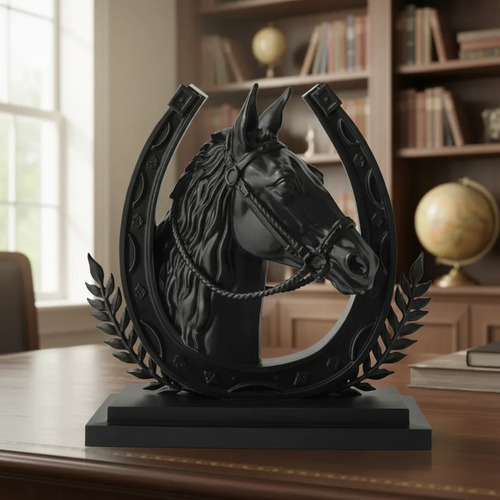 Escultura Decorativa Caballo Herradura Prints Patro - Foto 2