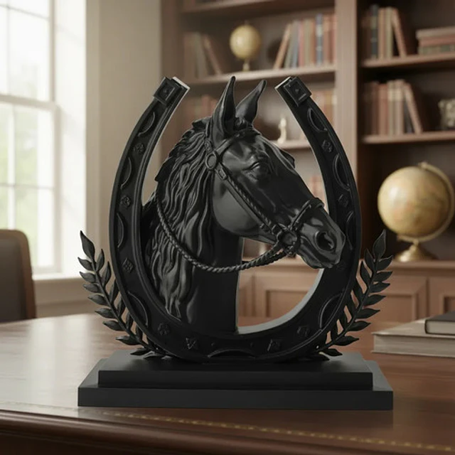 Escultura Decorativa Caballo Herradura Prints Patro