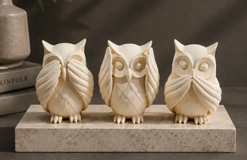 Escultura Decorativa Prints Patro- 3 Búhos Sabios - Foto 4