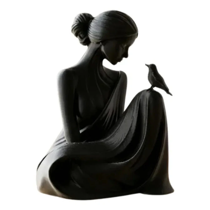 Escultura Elegante Prints Patro - Dama Susurradora De Pájaro 1