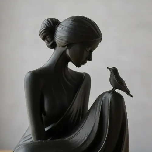 Escultura Elegante Prints Patro - Dama Susurradora De Pájaro - Foto 2