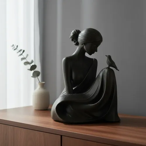 Escultura Elegante Prints Patro - Dama Susurradora De Pájaro - Foto 3