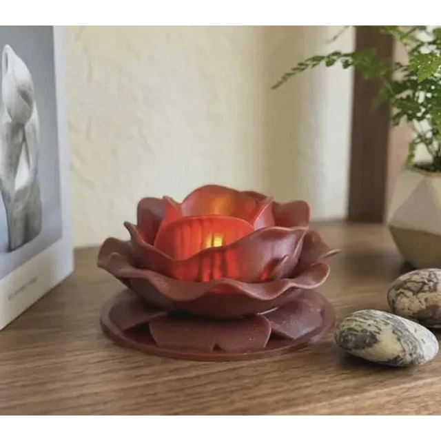 Portavelas Led Prints Patro- Rosa Burdeo