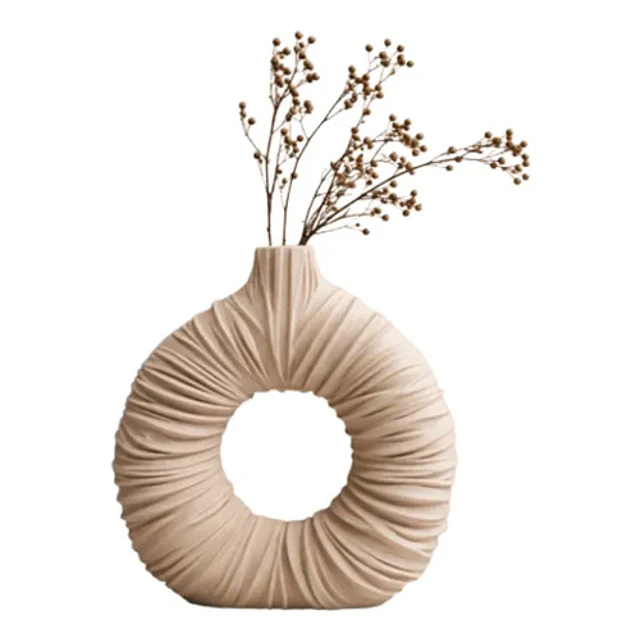 Decoración Hogar Prints Patro - Jarrón De Rosquilla Ondulado