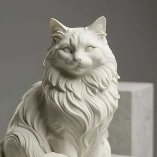 Escultura Elegante Prints Patro - Estilo Gatito De Peluche - Foto 3