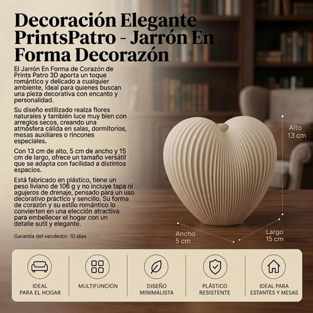 Decoración Elegante Prints Patro - Jarrón En Forma Decorazón 5