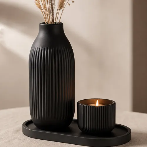 Bandeja, Florero Y Soporte De Vela - Decoración Minimalista - Foto 5