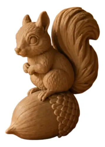 Escultura Elegante Prints Patro - Ardilla En Bellota