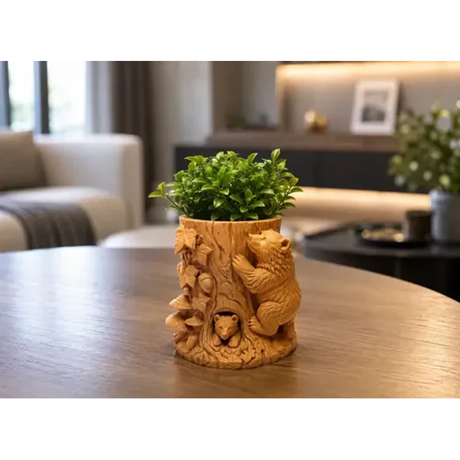 Decoración Hogar Prints Patro - Maceta Adorable Con Osos 2