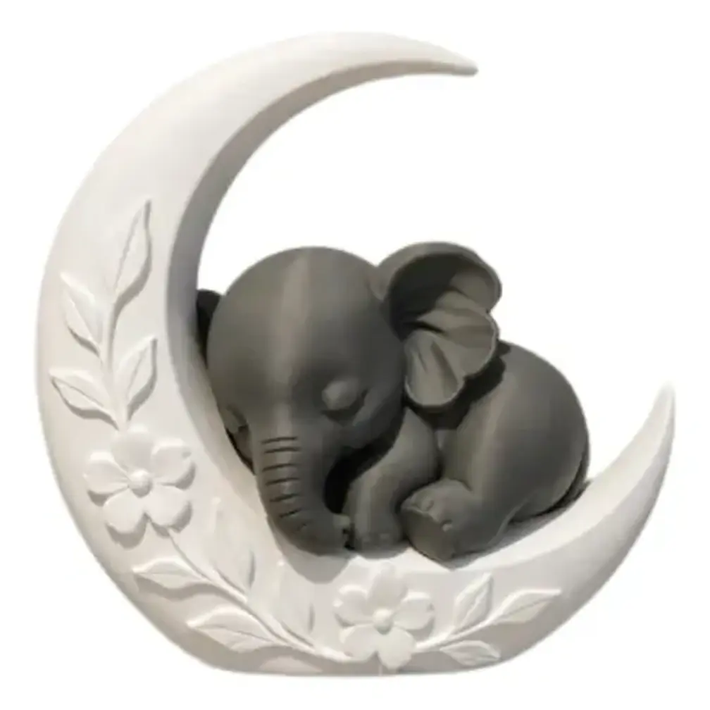 Escultura Elegante Prints Patro -bebé Elefante Sobre La Luna 1