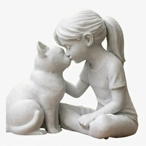 Figura Decorativa Prints Patro - Estilo Niña Con Gatito