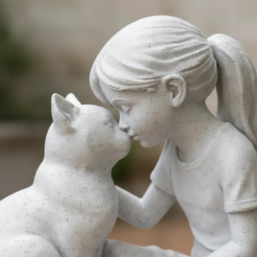 Figura Decorativa Prints Patro - Estilo Niña Con Gatito - Foto 2