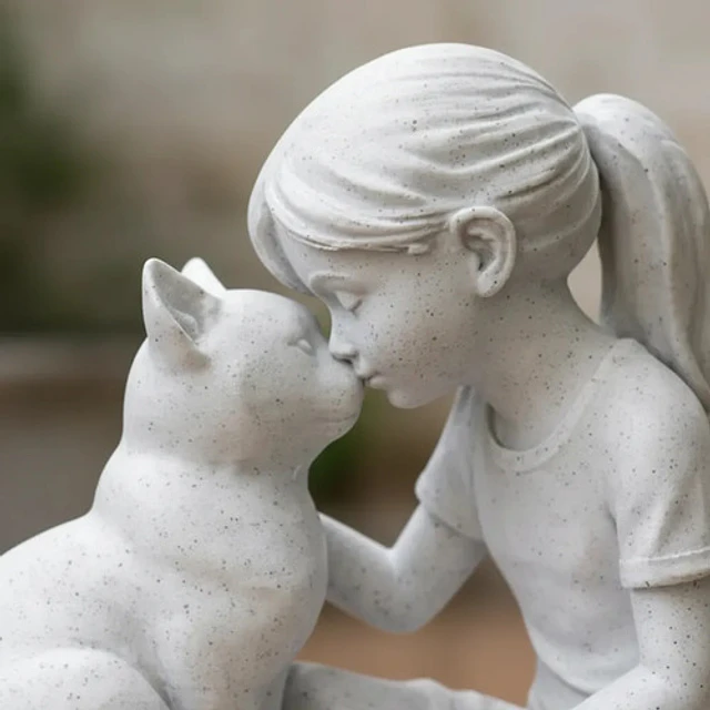 Figura Decorativa Prints Patro - Estilo Niña Con Gatito