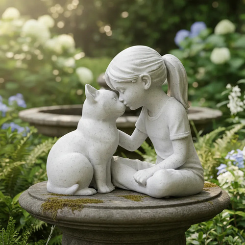 Figura Decorativa Prints Patro - Estilo Niña Con Gatito - Foto 3